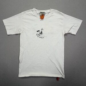 Pirana Joe Mens T-Shirt Regular White Scuba Diving Roatan Graphic Small